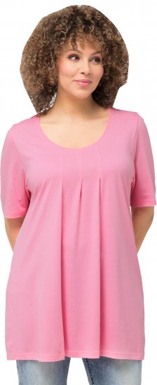 Ulla Popken Essential Front Pleat Tee Light Pink - Tričká - 