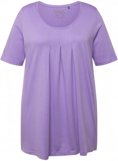 Ulla Popken Essential Front Pleat Tee Pale Lilac - Tričká - 