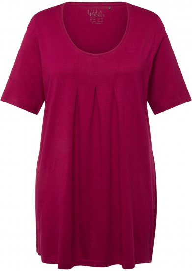 Ulla Popken Essential Front Pleat Tee Magnolia Red - Tričká - 