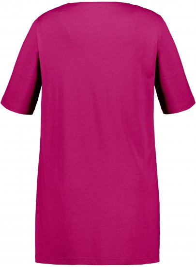 Ulla Popken Essential Front Pleat Tee Magnolia Red - Tričká - 