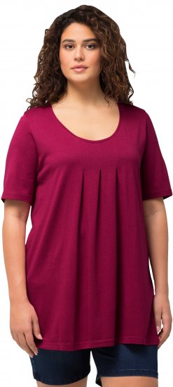 Ulla Popken Essential Front Pleat Tee Magnolia Red - Tričká - 