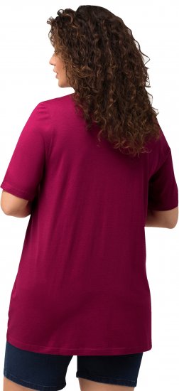 Ulla Popken Essential Front Pleat Tee Magnolia Red - Tričká - 