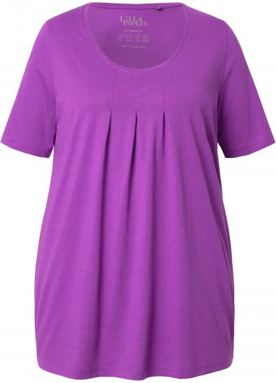 Ulla Popken Essential Front Pleat Tee Purple - Tričká - 