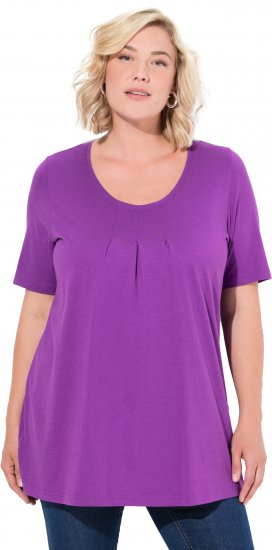 Ulla Popken Essential Front Pleat Tee Purple - Tričká - 