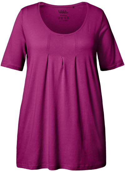 Ulla Popken Essential Front Pleat Tee Berry - Tričká - 