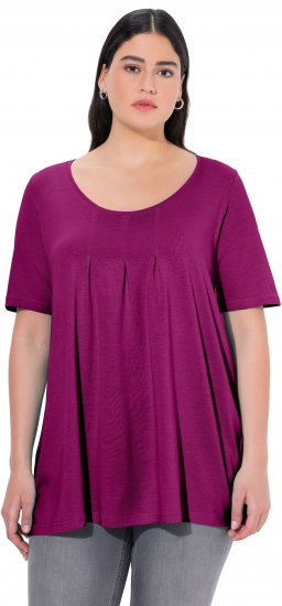 Ulla Popken Essential Front Pleat Tee Berry - Tričká - 