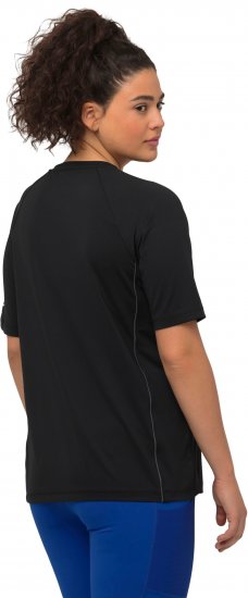 Ulla Popken Piping Accent Functional UVP 50+ Stretch Knit Top Black - Tričká - 