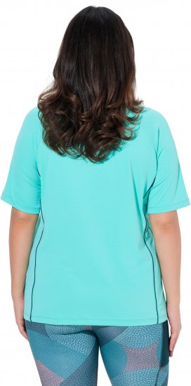 Ulla Popken Piping Accent Functional UVP 50+ Stretch Knit Top Aqua Green - Tričká - 