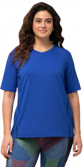 Ulla Popken Piping Accent Functional UVP 50+ Stretch Knit Top Royal Blue - Tričká - 