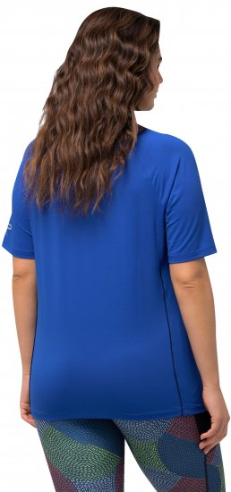 Ulla Popken Piping Accent Functional UVP 50+ Stretch Knit Top Royal Blue - Tričká - 