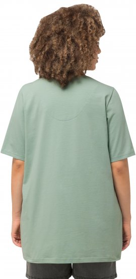 Ulla Popken Essential Notch Neck Stretch Tee Light Moss Green - Tričká - 