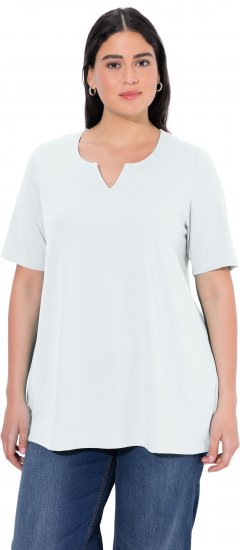 Ulla Popken Essential Notch Neck Stretch Tee Snow White - Tričká - 