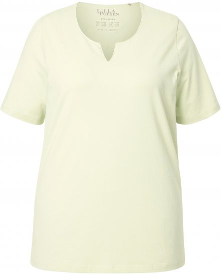 Ulla Popken Essential Notch Neck Stretch Tee Pistachio - Tričká - 