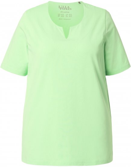 Ulla Popken Essential Notch Neck Stretch Tee Light Green - Tričká - 
