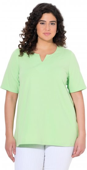 Ulla Popken Essential Notch Neck Stretch Tee Light Green - Tričká - 