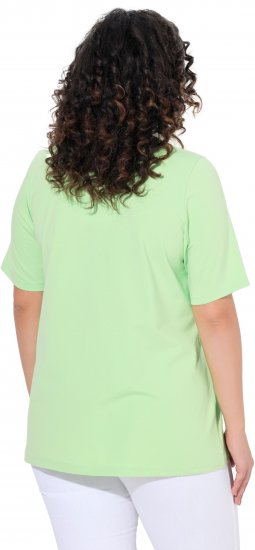 Ulla Popken Essential Notch Neck Stretch Tee Light Green - Tričká - 