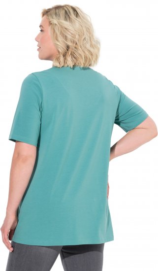 Ulla Popken Essential Notch Neck Stretch Tee Pale Green - Tričká - 