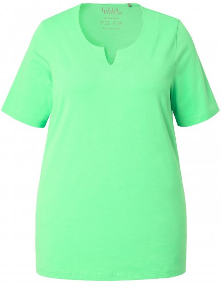 Ulla Popken Essential Notch Neck Stretch Tee Mint Green - Tričká - 