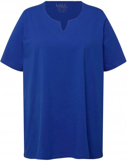 Ulla Popken Essential Notch Neck Stretch Tee Cobalt Blue - Tričká - 