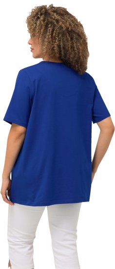 Ulla Popken Essential Notch Neck Stretch Tee Cobalt Blue - Tričká - 