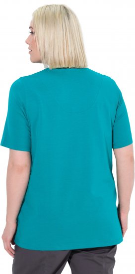Ulla Popken Essential Notch Neck Stretch Tee Teal - Tričká - 