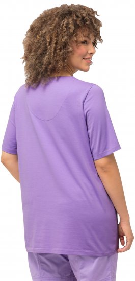 Ulla Popken Essential Notch Neck Stretch Tee Pale Lilac - Tričká - 