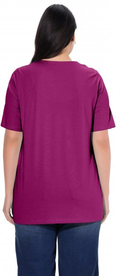 Ulla Popken Essential Notch Neck Stretch Tee Berry - Tričká - 