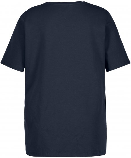 Ulla Popken Essential Round Neck Stretch Tee Navy Blue - Tričká - 