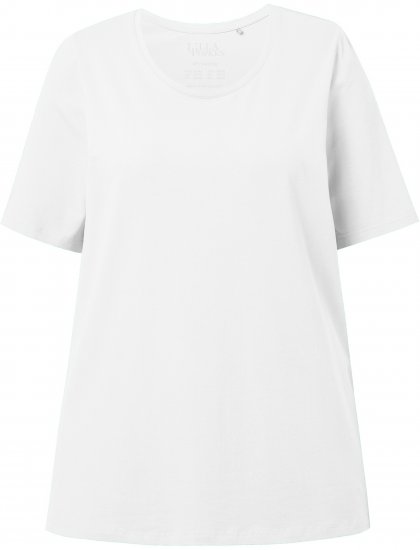 Ulla Popken Essential Round Neck Stretch Tee Snow White - Tričká - 