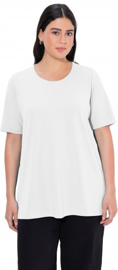 Ulla Popken Essential Round Neck Stretch Tee Snow White - Tričká - 