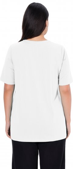 Ulla Popken Essential Round Neck Stretch Tee Snow White - Tričká - 