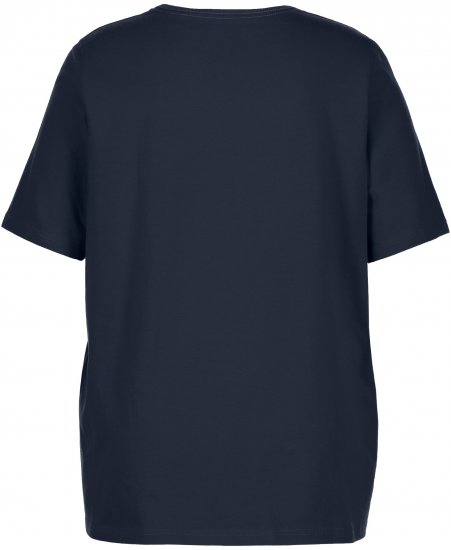 Ulla Popken Essential Square Neck Stretch Tee Navy Blue - Tričká - 