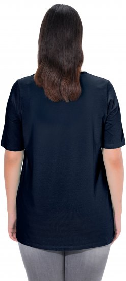 Ulla Popken Essential Square Neck Stretch Tee Navy Blue - Tričká - 