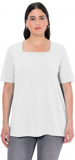 Ulla Popken Essential Square Neck Stretch Tee Snow White - Tričká - 