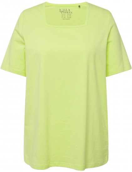 Ulla Popken Essential Square Neck Stretch Tee Lime Green - Tričká - 