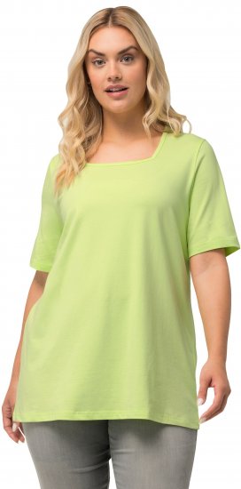Ulla Popken Essential Square Neck Stretch Tee Lime Green - Tričká - 