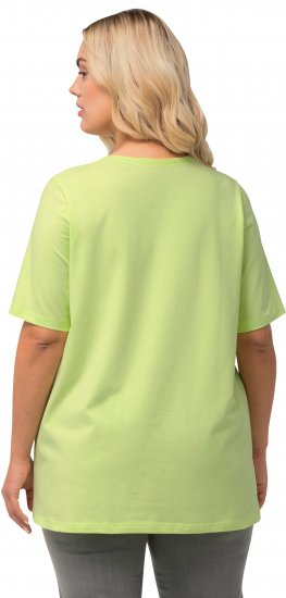 Ulla Popken Essential Square Neck Stretch Tee Lime Green - Tričká - 