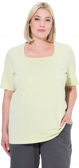 Ulla Popken Essential Square Neck Stretch Tee Pistachio - Tričká - 