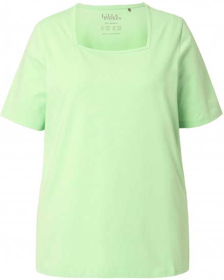 Ulla Popken Essential Square Neck Stretch Tee Light Green - Tričká - 