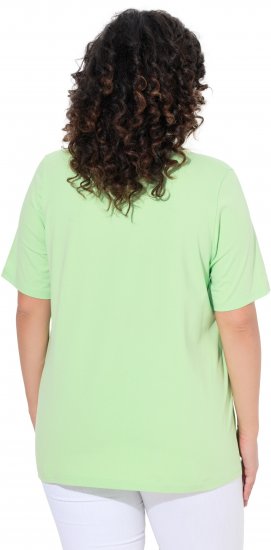 Ulla Popken Essential Square Neck Stretch Tee Light Green - Tričká - 