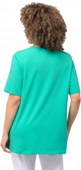 Ulla Popken Essential Square Neck Stretch Tee Turquoise Green - Tričká - 