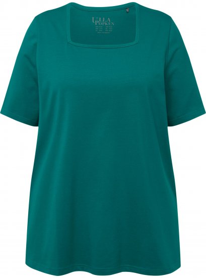 Ulla Popken Essential Square Neck Stretch Tee Emerald - Tričká - 