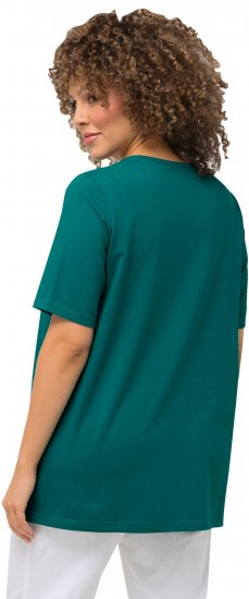 Ulla Popken Essential Square Neck Stretch Tee Emerald - Tričká - 