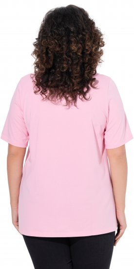Ulla Popken Essential Square Neck Stretch Tee Pink - Tričká - 