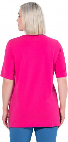 Ulla Popken Essential Square Neck Stretch Tee Magenta Pink - Tričká - 