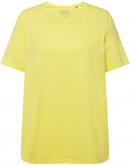 Ulla Popken Essential Square Neck Stretch Tee Lemon Yellow - Tričká - 