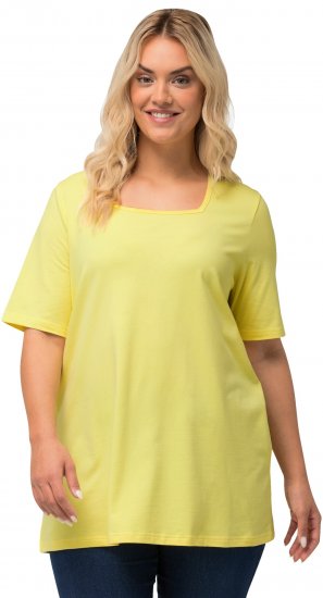 Ulla Popken Essential Square Neck Stretch Tee Lemon Yellow - Tričká - 