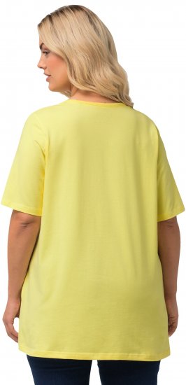 Ulla Popken Essential Square Neck Stretch Tee Lemon Yellow - Tričká - 