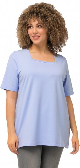 Ulla Popken Essential Square Neck Stretch Tee Sky Blue - Tričká - 