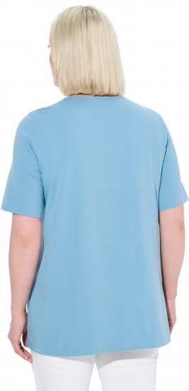 Ulla Popken Essential Square Neck Stretch Tee Light Teal - Tričká - 